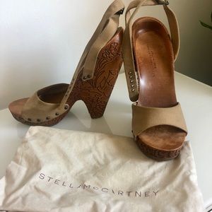 Stella McCartney Heels wood size 9 brown beige tan